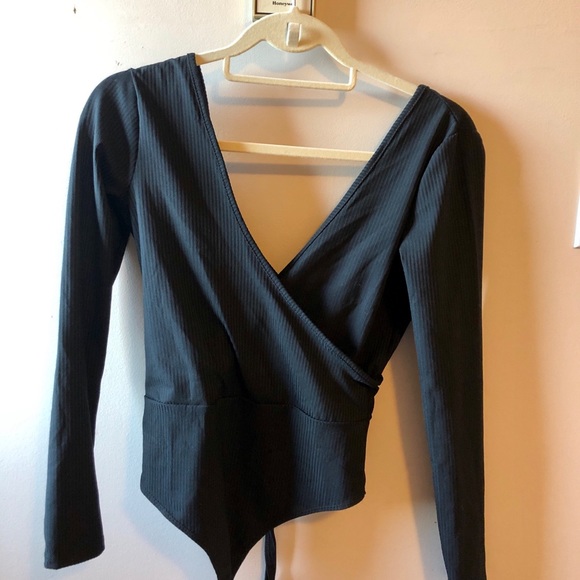 ASOS deep wrap front and back body suit - Picture 3 of 3